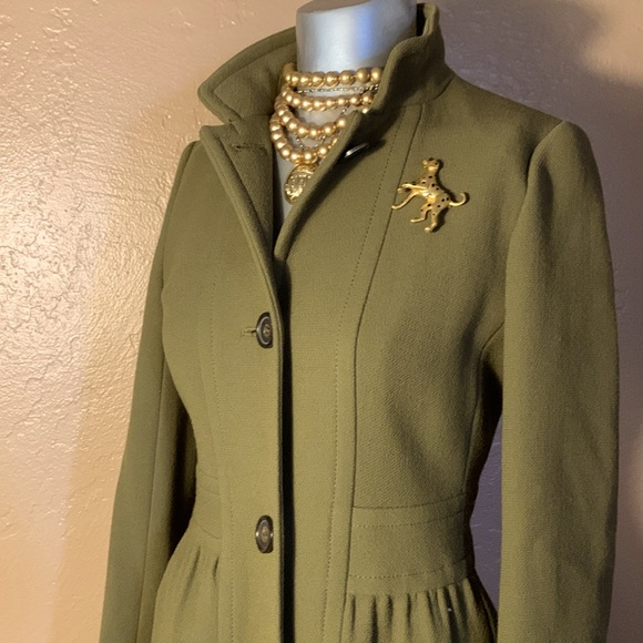 J. Crew Double Cloth Lady Day Coat Olive Green.  Sz T4 - Picture 3 of 7